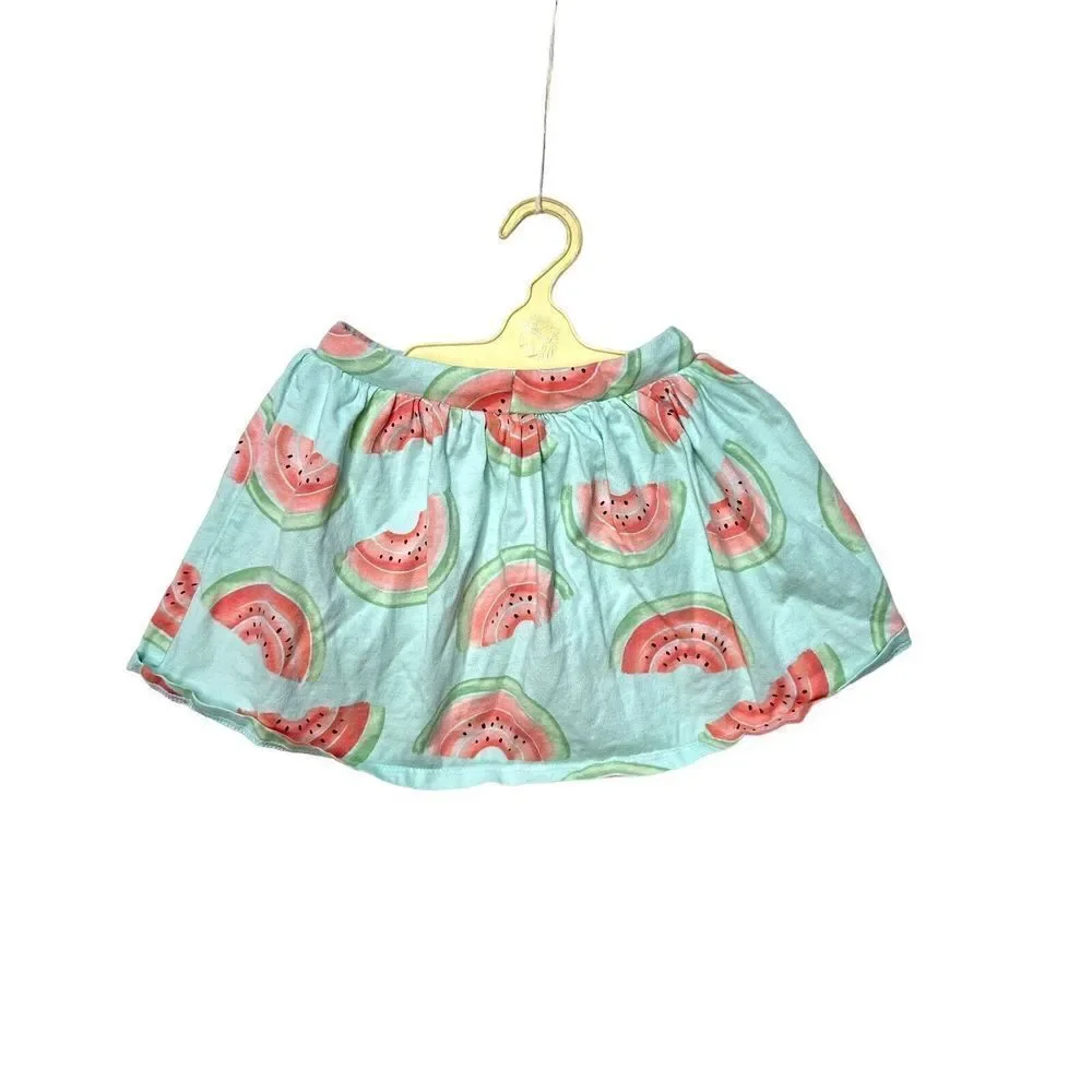 Carters 4T Blue Watermelon Allover Print Skort Skirt Shorts‎ Mint Green Fruity